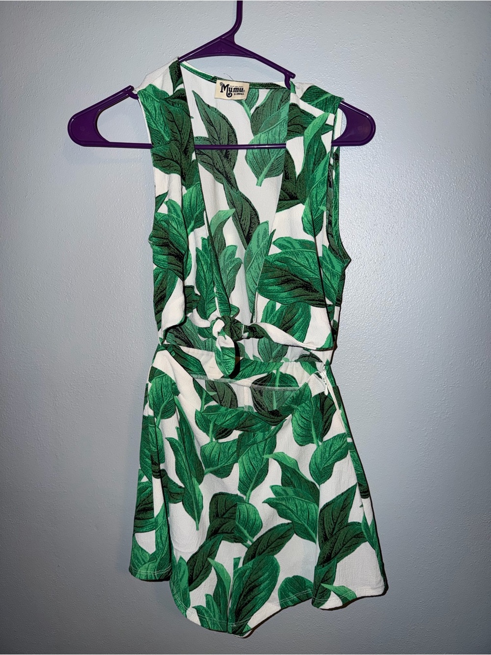 Green Leaf Print romper